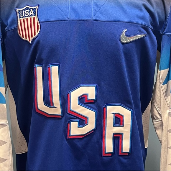 Nike Team USA Olympics Hockey Jersey Blue Home Away United States America XL - Picture 2 of 10